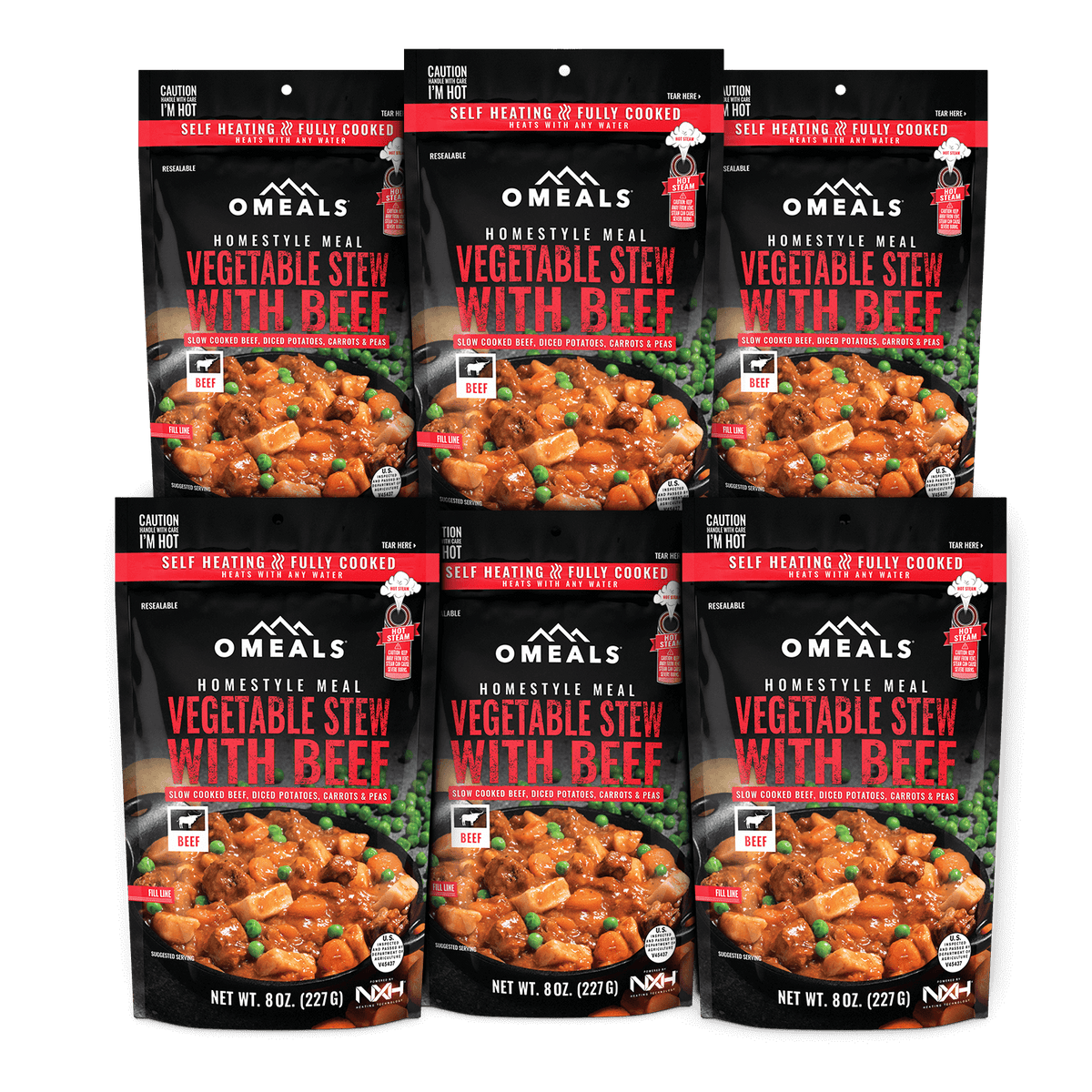 OMEALS® Vegetable Stew w/Beef 6 pack