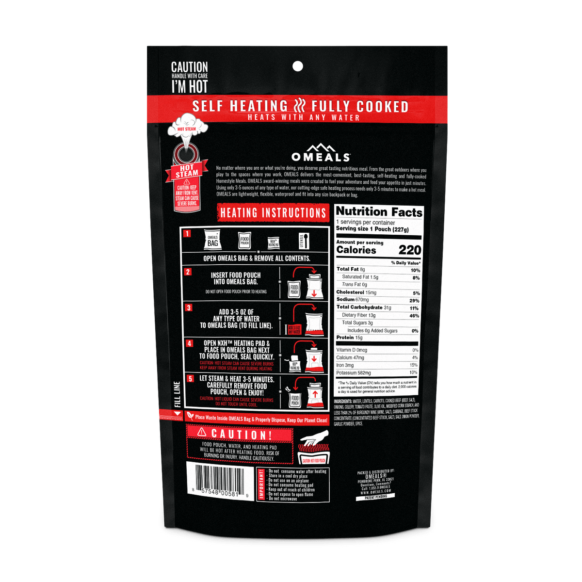 OMEALS® Lentils with Beef