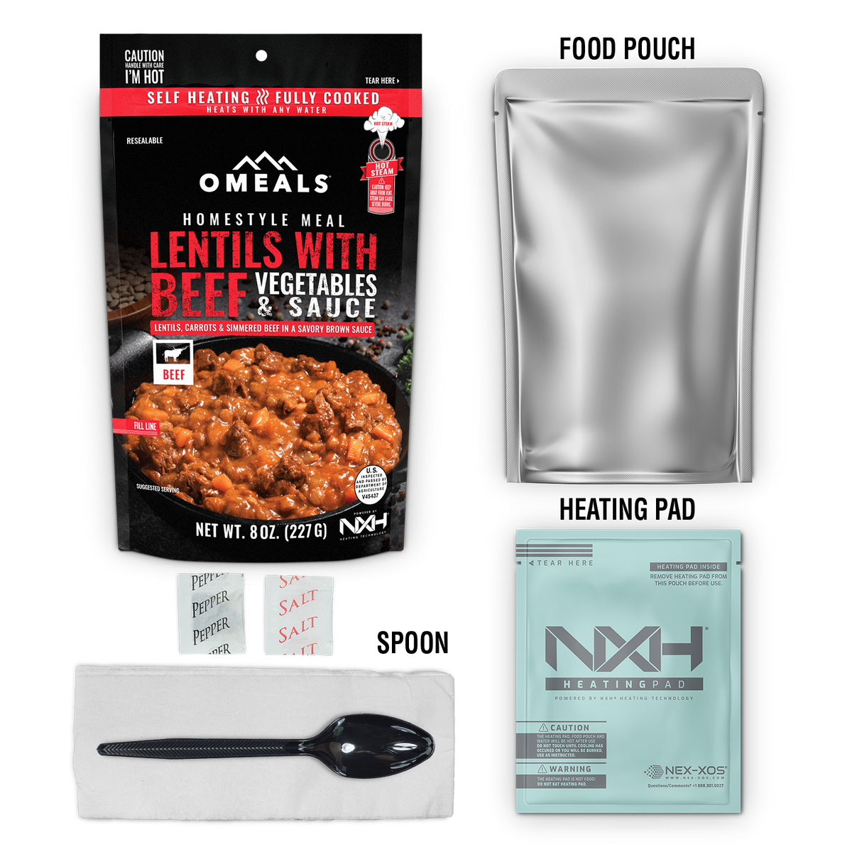 OMEALS® Lentils with Beef 6 pack