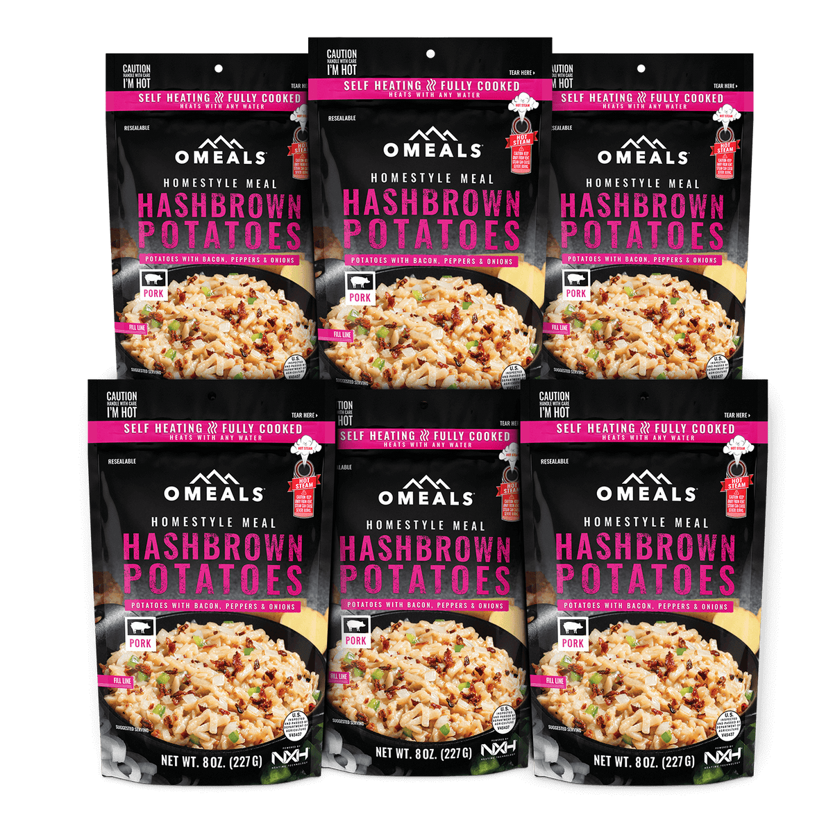 OMEALS® Hashbrown Potatoes with Bacon, Onions, and Peppers